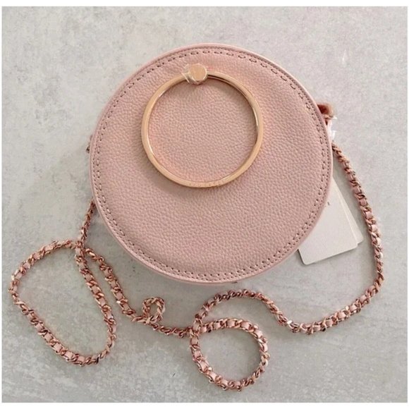 Ted Baker Maddie Stab Stitch Circle Leather Womens Light Pink Crossbody Bag NWT - Picture 3 of 11